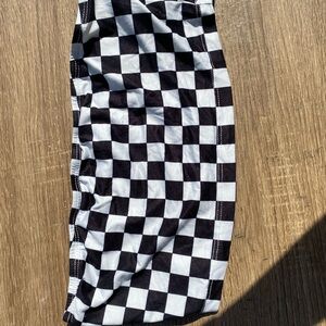 Checkered Black and White strapless top